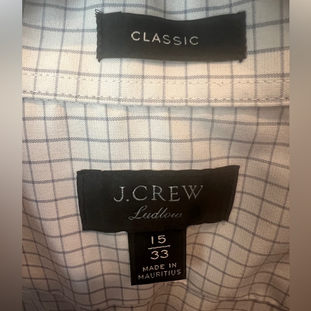 J.Crew Ludlow cotton dress shirt in gray tiny tile Men’s 15/33 Classic fit - Picture 6 of 7